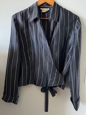 Patrick Christopher Silk striped top blouse